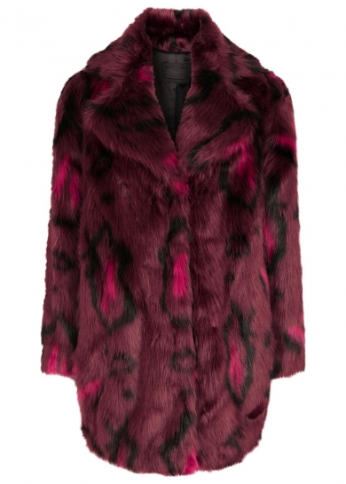 Karl Lagerfeld Adrianna printed faux fur coat
