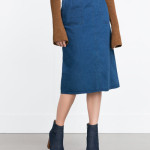 zara wrap around denim skirt