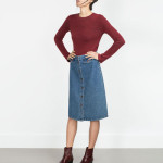 zara vintage style denim skirt