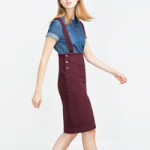 Zara Denim Skirt Twill Straps