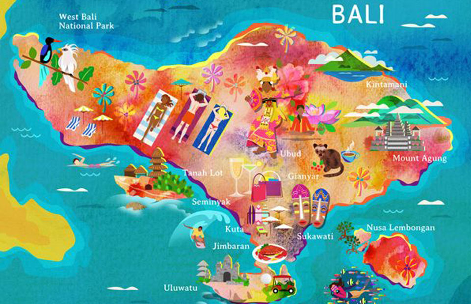 map of bali