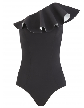 flounce_arden_maillont_black_bonded_front black swimsuit