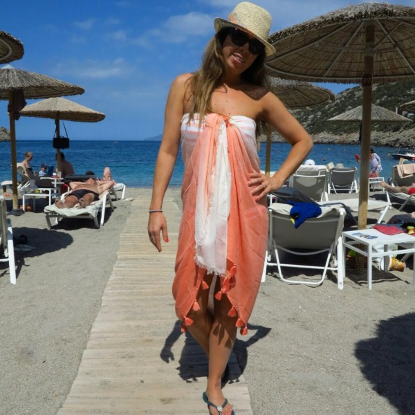 Long Pareo Cover Up in Soft Orrange by Watercult