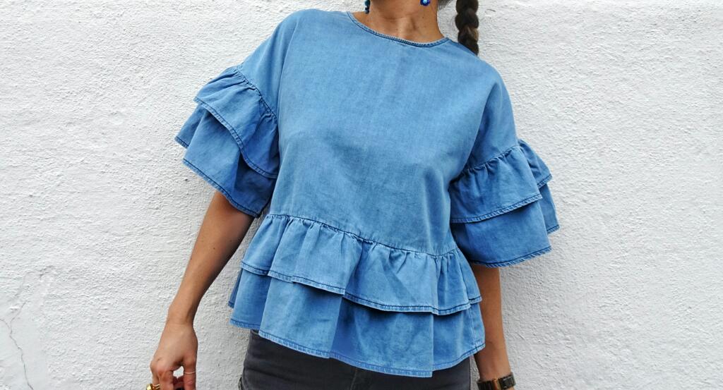 ASOS Denim Tiered Top