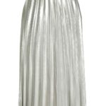 petite metallic pleated skirt